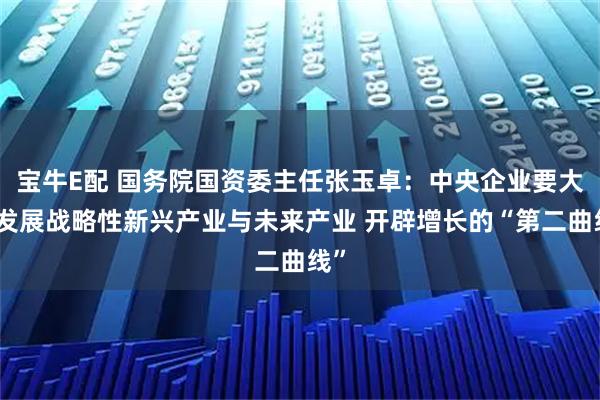 宝牛E配 国务院国资委主任张玉卓：中央企业要大力发展战略性新兴产业与未来产业 开辟增长的“第二曲线”